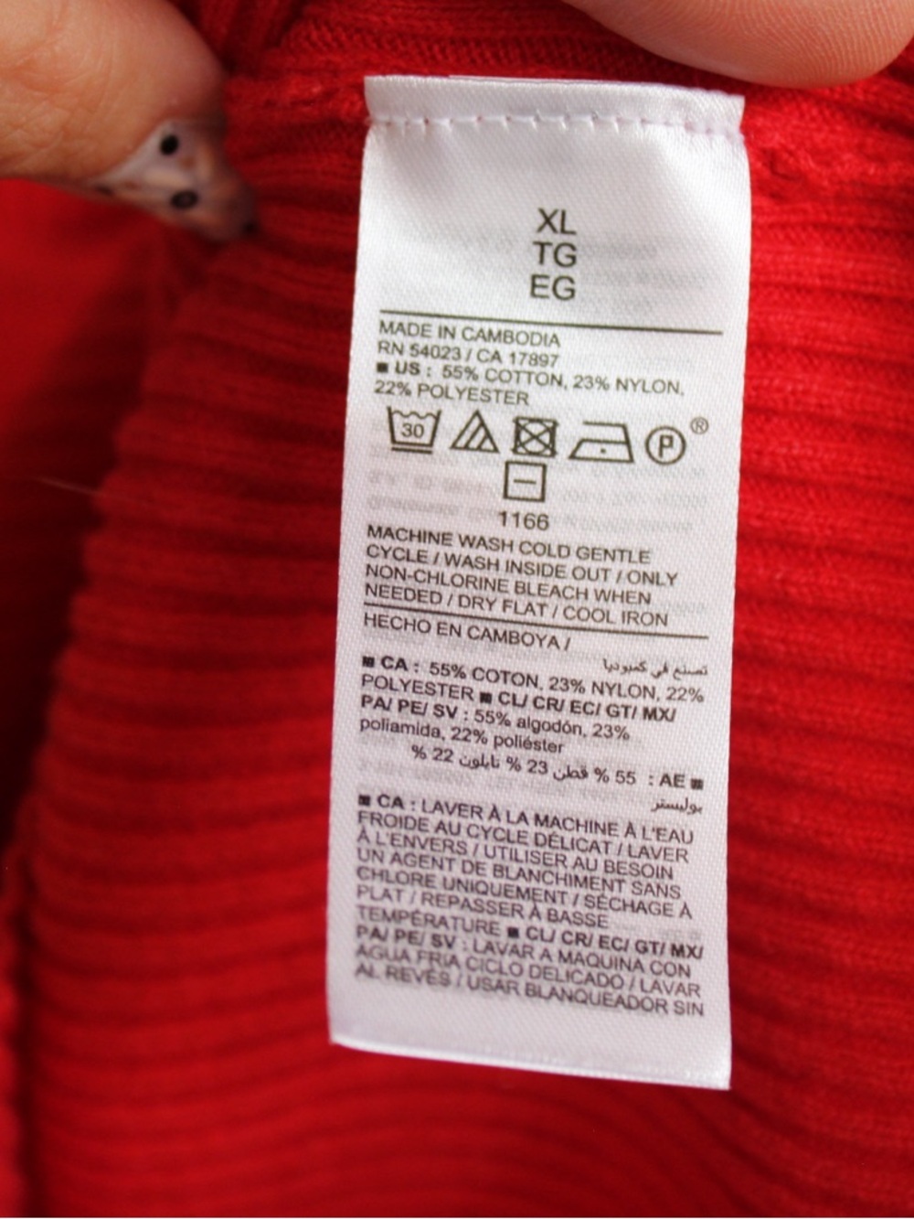 Cherry Red Ribbed Knit Sweetheart Neck Long Sleeve Top - Picture 4 of 5